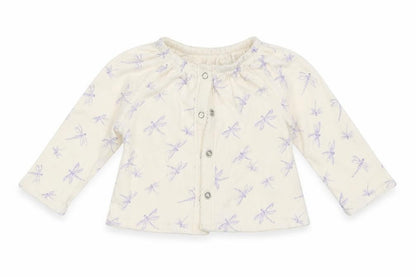Front view of Gap girls’ ivory animal print cardigan jumper, size 0-3, months