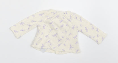 Back view of Gap girls’ ivory animal print cardigan jumper, size 0-3, months
