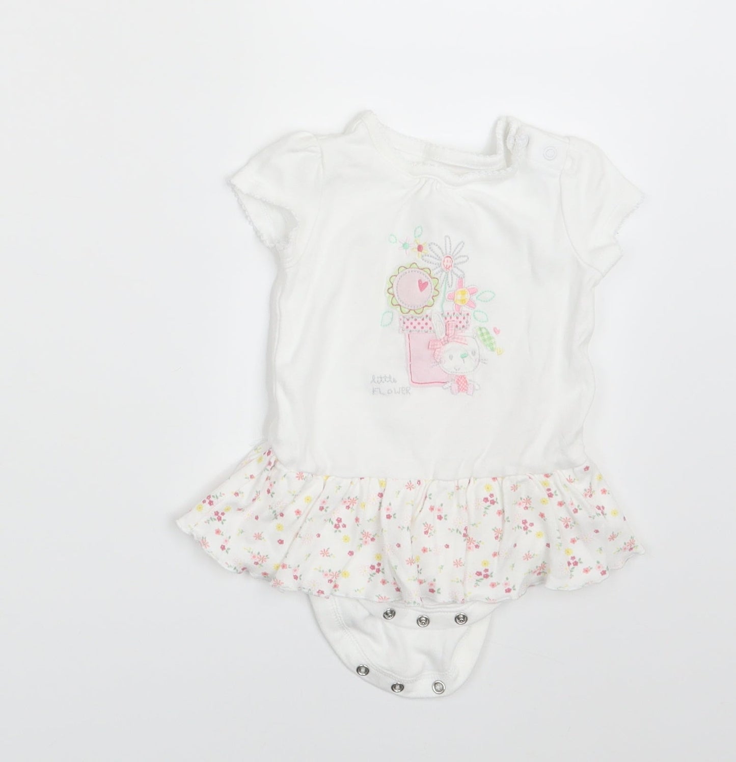 Mini Club Girls White Floral  Pullover T-Shirt Size 0-3 Months