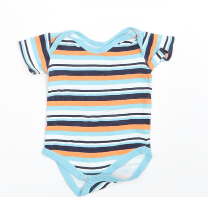 Additional front view of Matalan boys’ multicoloured striped basic t-shirt, size 0-3, months