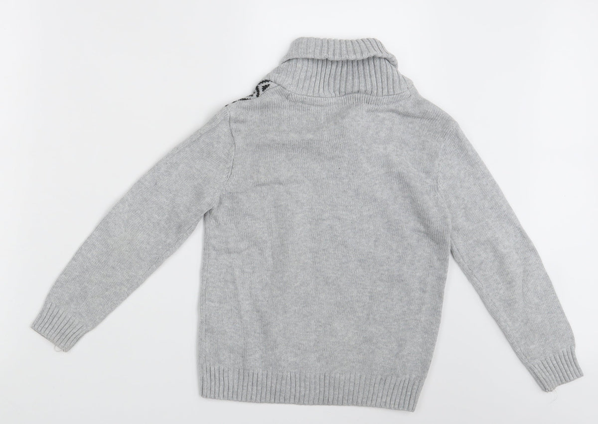 Silverlake Boys Grey Argyle/Diamond  Pullover Jumper Size S