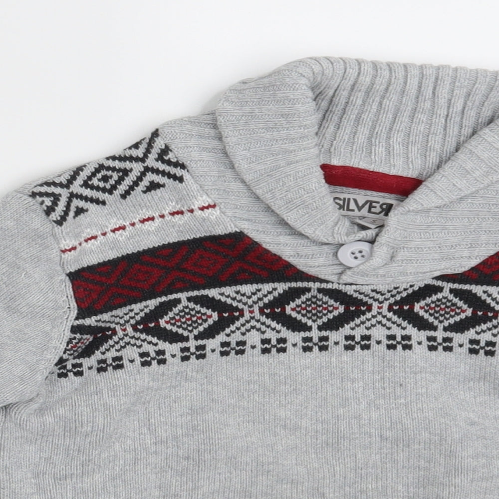 Silverlake Boys Grey Argyle/Diamond  Pullover Jumper Size S