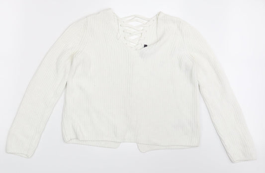 M&S Womens White   Cardigan Jumper Size 10