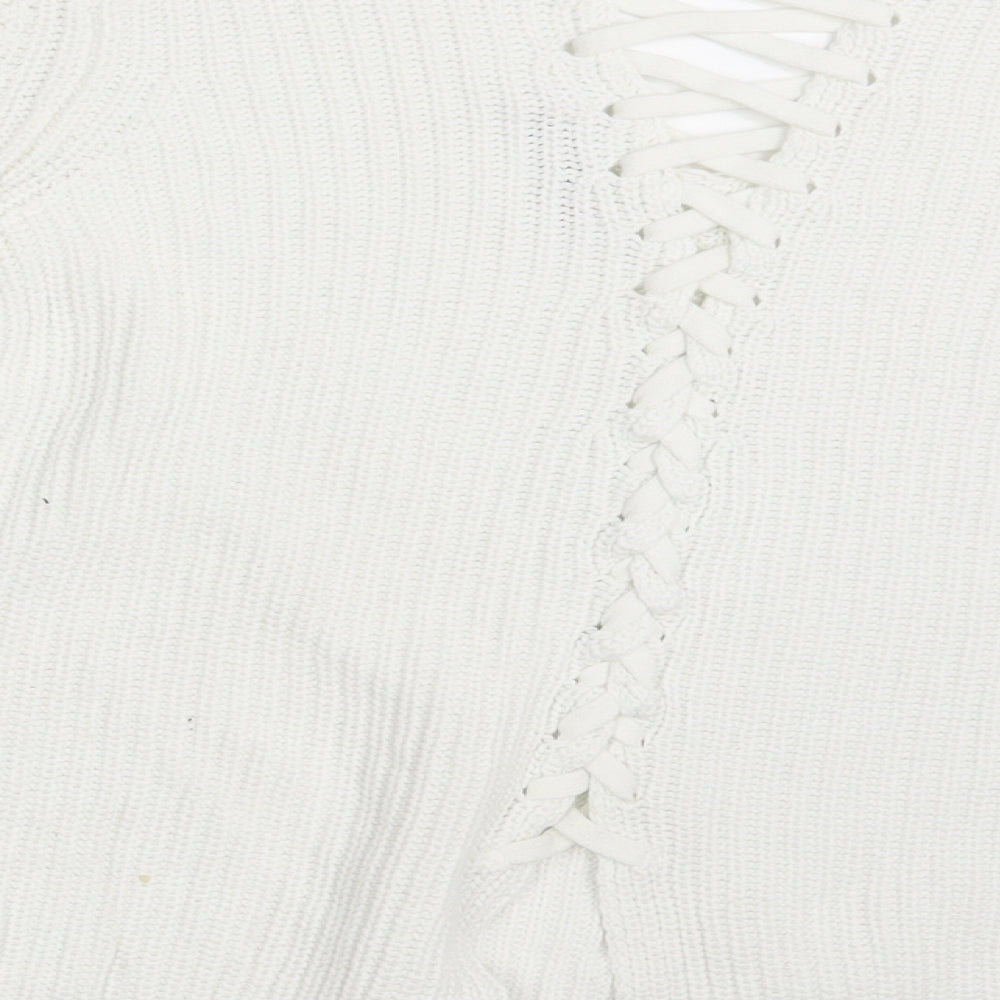 M&S Womens White   Cardigan Jumper Size 10