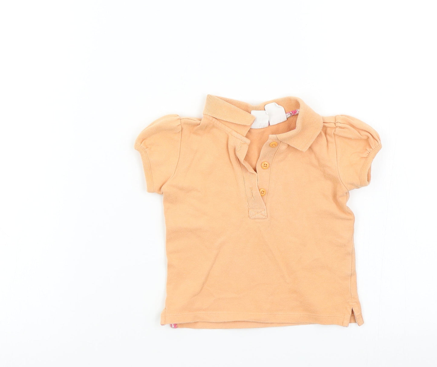 Baby GAP Girls Orange Colourblock  Basic T-Shirt Size 6-9 Months