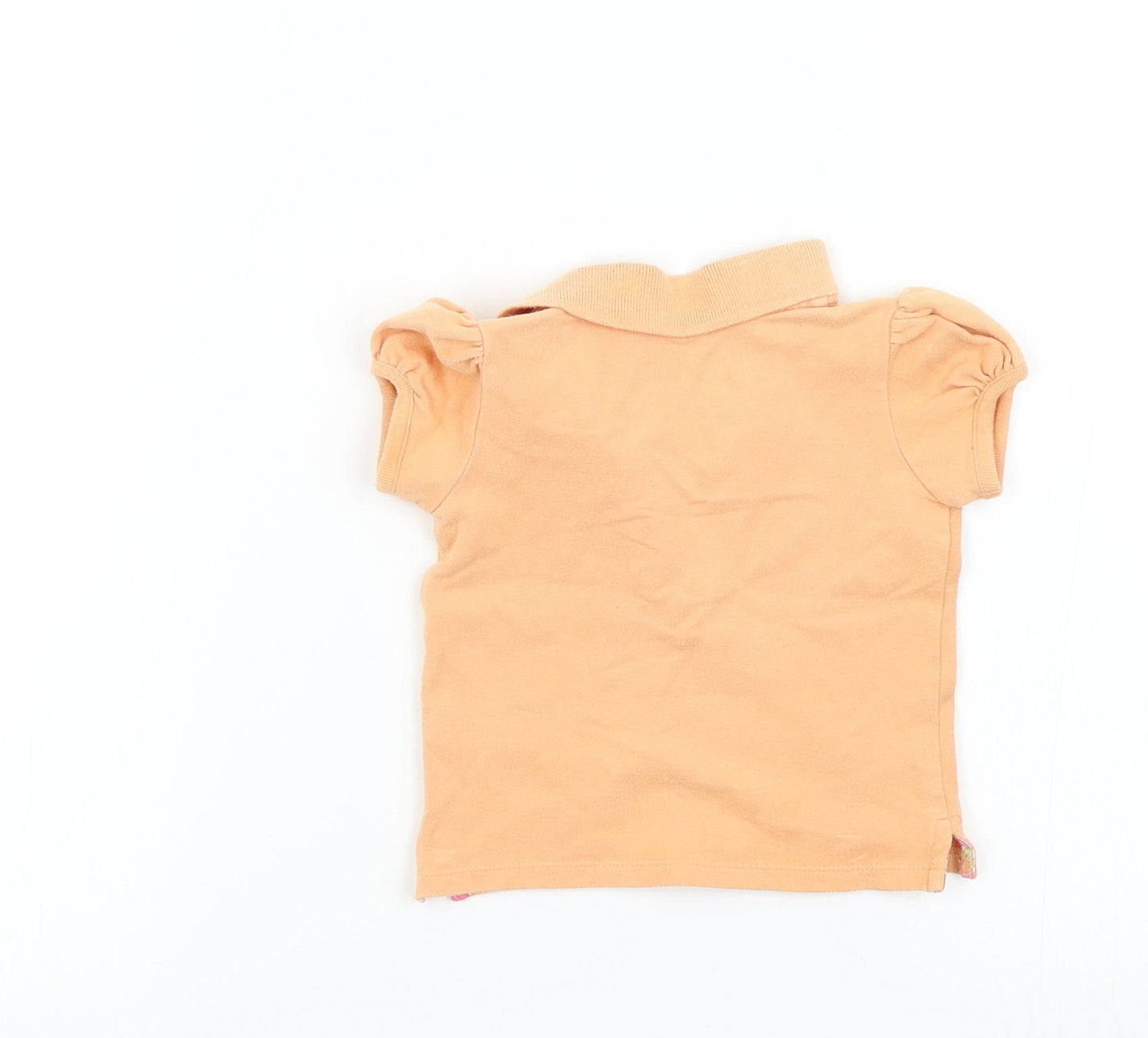 Baby GAP Girls Orange Colourblock  Basic T-Shirt Size 6-9 Months