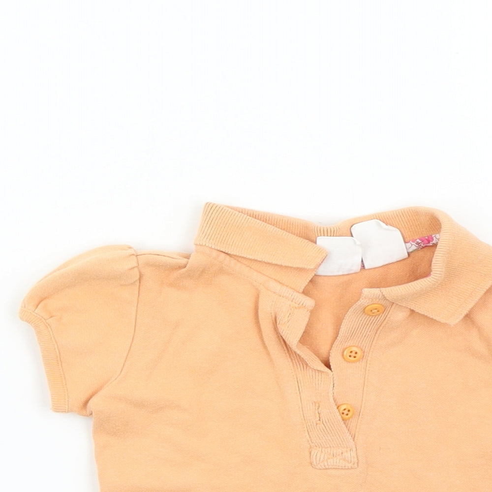 Baby GAP Girls Orange Colourblock  Basic T-Shirt Size 6-9 Months