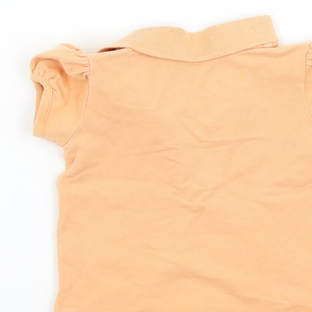 Baby GAP Girls Orange Colourblock  Basic T-Shirt Size 6-9 Months