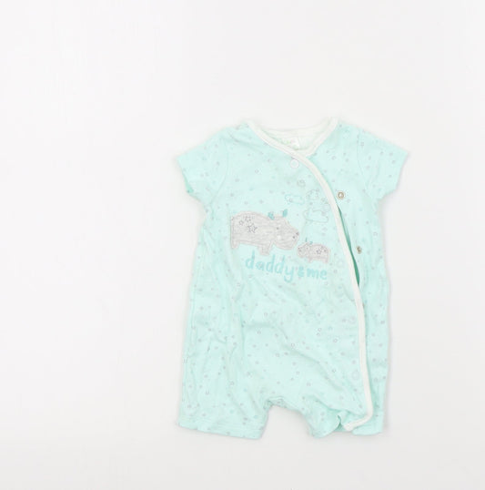 Mini Club Baby Green Colourblock  Babygrow One-Piece Size Newborn