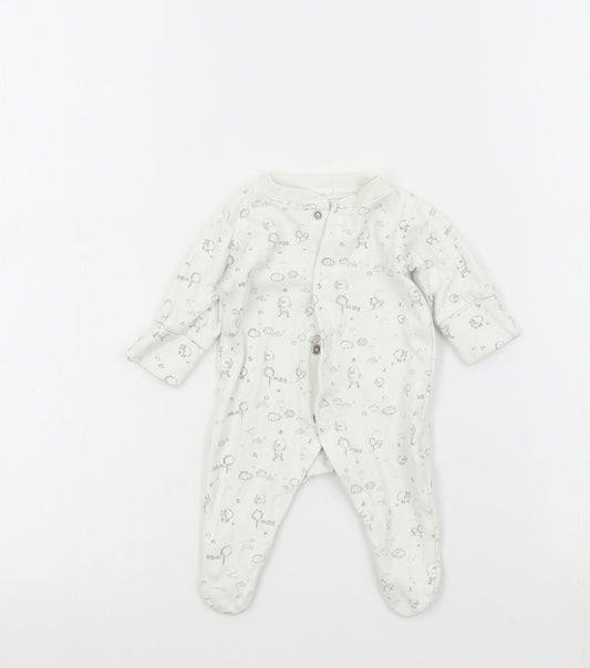 NEXT Baby White Colourblock  Babygrow One-Piece Size Newborn
