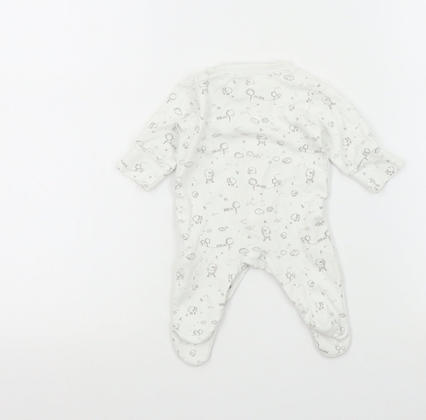 NEXT Baby White Colourblock  Babygrow One-Piece Size Newborn