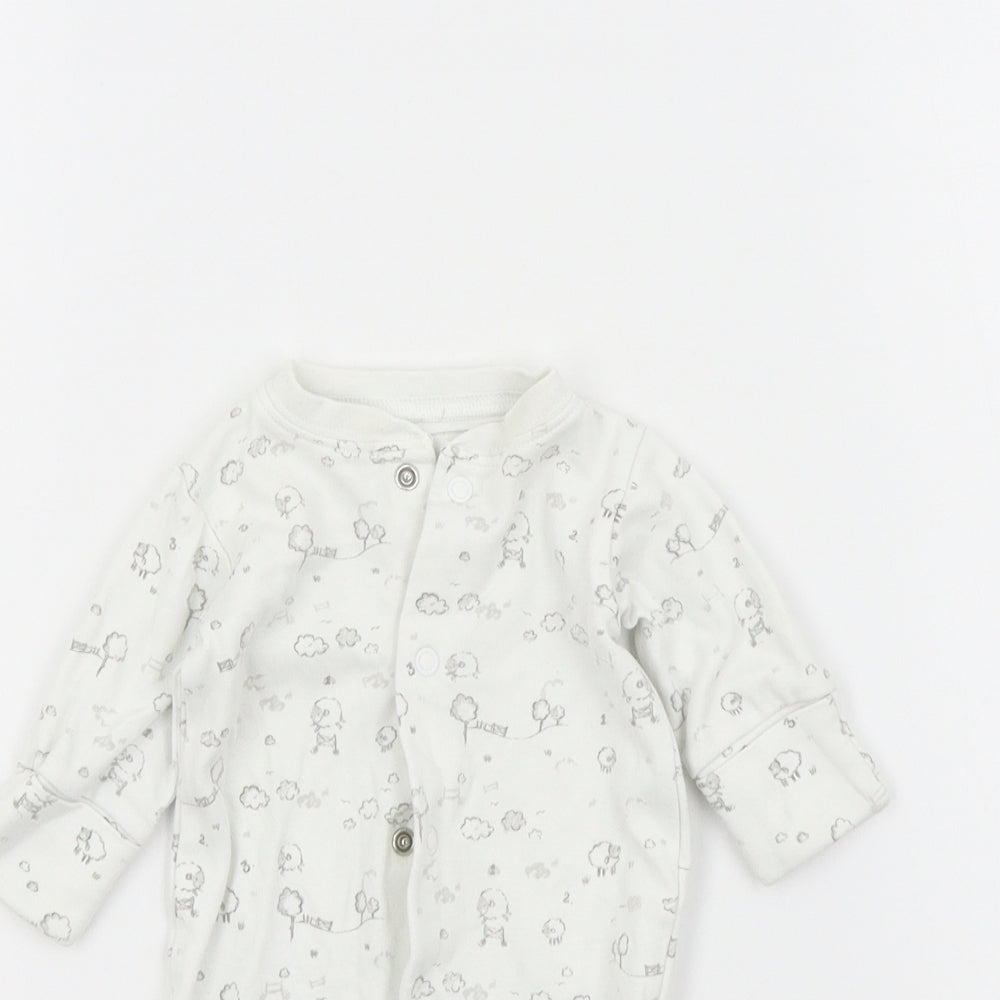 NEXT Baby White Colourblock  Babygrow One-Piece Size Newborn