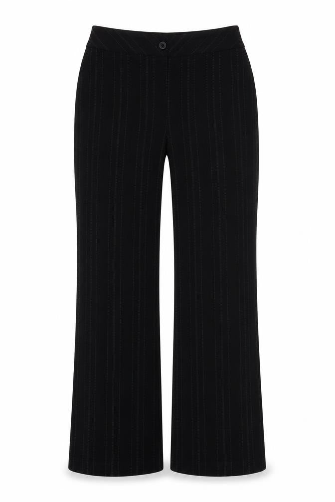 South Womens Black Striped  Trousers  Size 12 L31 in