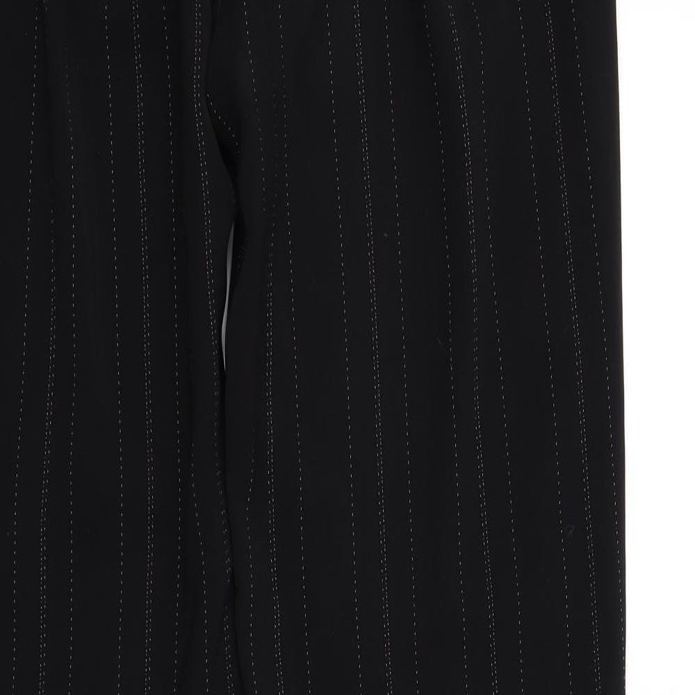 South Womens Black Striped  Trousers  Size 12 L31 in