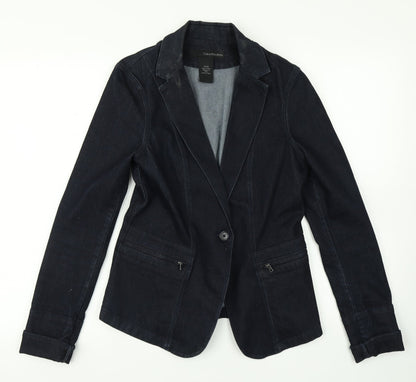 Preloved Calvin Klein Jeans Womens Blue  Denim Jacket Blazer Size S - Front