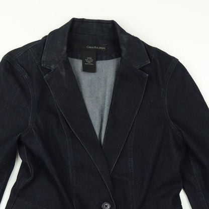 Preloved Calvin Klein Jeans Womens Blue  Denim Jacket Blazer Size S - Detail