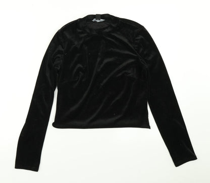 Additional front view of Atmosphere women’s black basic t-shirt, size UK 12, - cropped