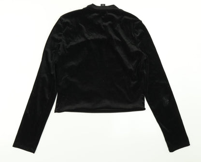 Back view of Atmosphere women’s black basic t-shirt, size UK 12, - cropped