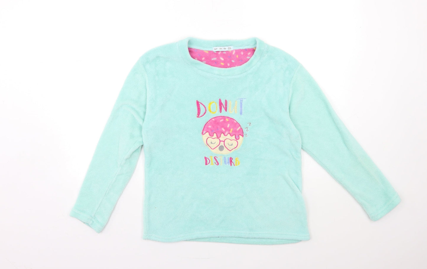 JUST LIKE YOU Girls Blue  Fleece Top Pyjama Top Size 12-13 Years