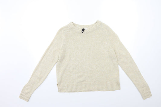 H&M Womens Beige  Knit Pullover Jumper Size S