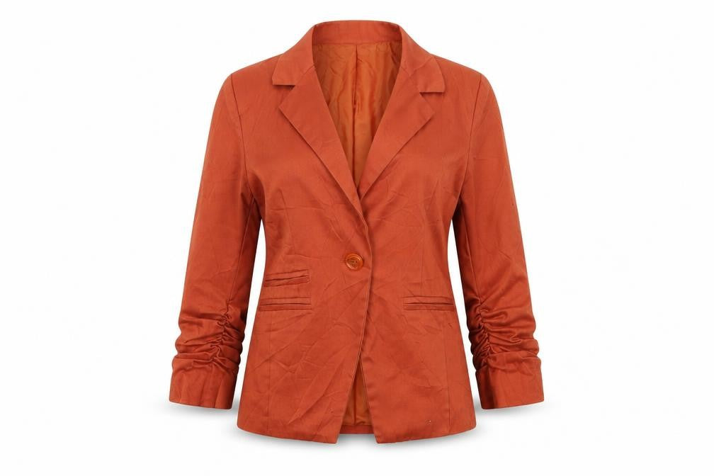 perla nera Womens Orange   Jacket Blazer Size L