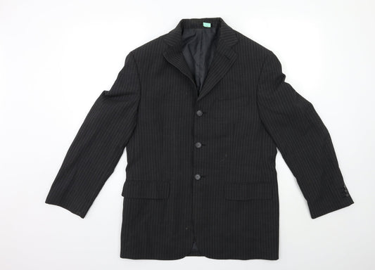 Marks and Spencer Mens Black Striped  Jacket Suit Jacket Size 38