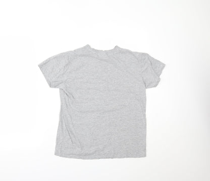 Preloved Classic Ringspun Cotton Womens Grey   Basic T-Shirt Size M - Back