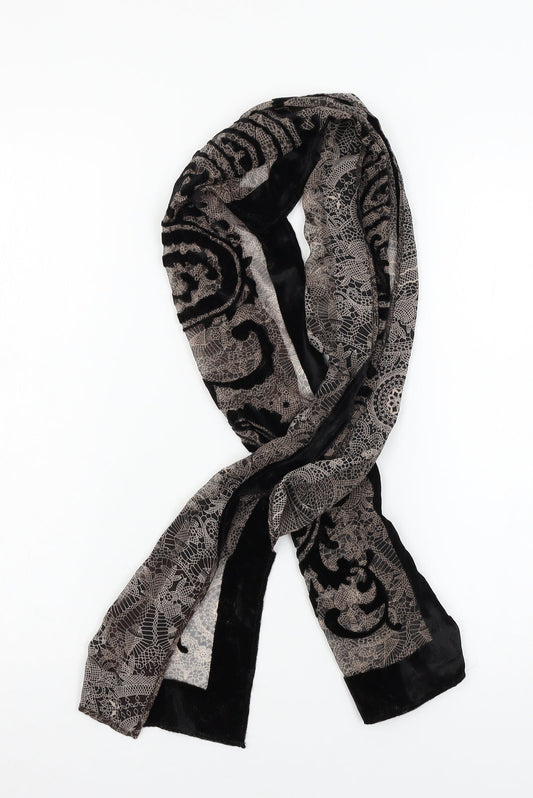 Preworn Womens Black Geometric   Scarf