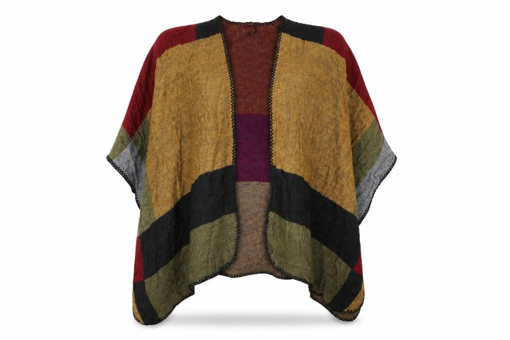 Atmosphere Womens Multicoloured Check Knit  Shawl/Wrap