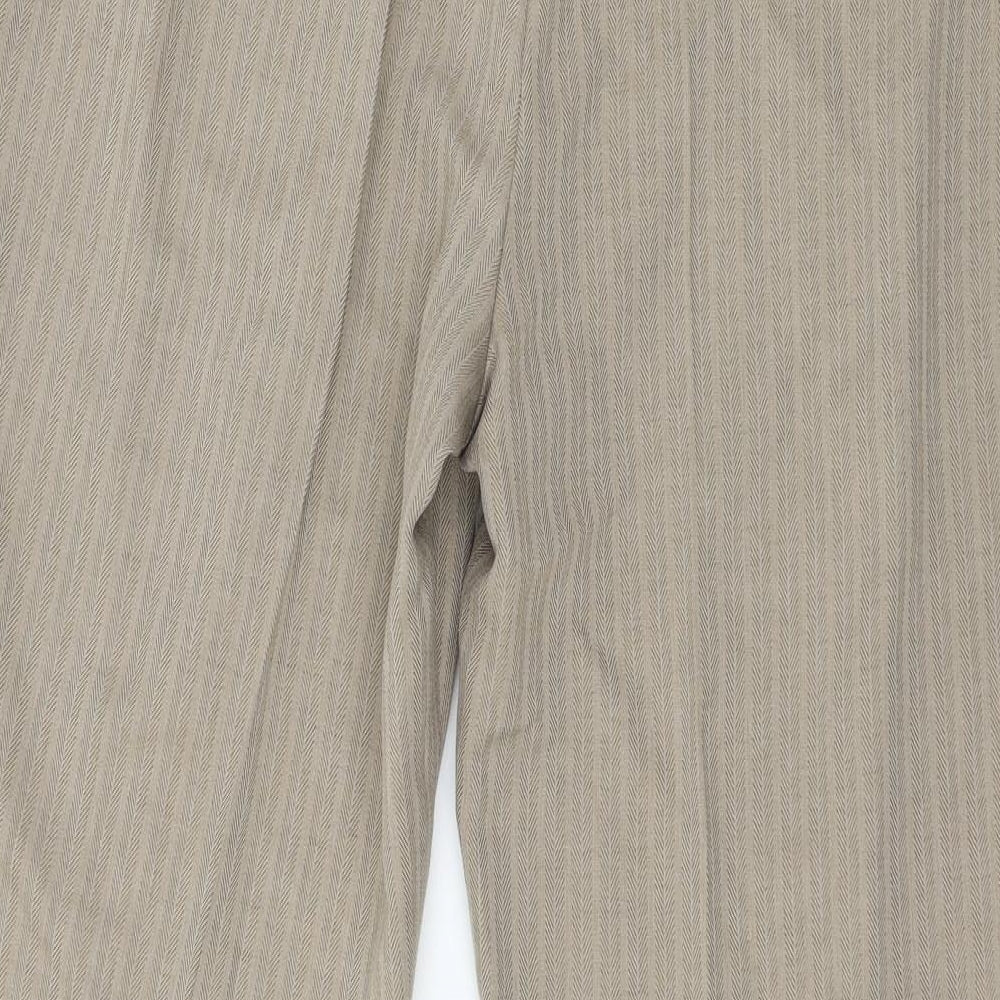 Marks and Spencer Womens Brown Striped  Trousers  Size 18 L29 in