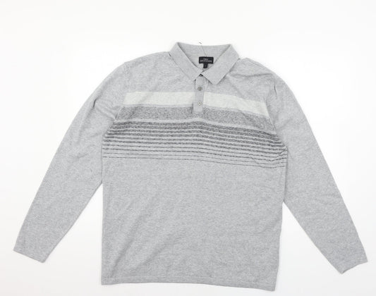 NEXT Womens Grey Striped Knit Pullover Jumper Size L