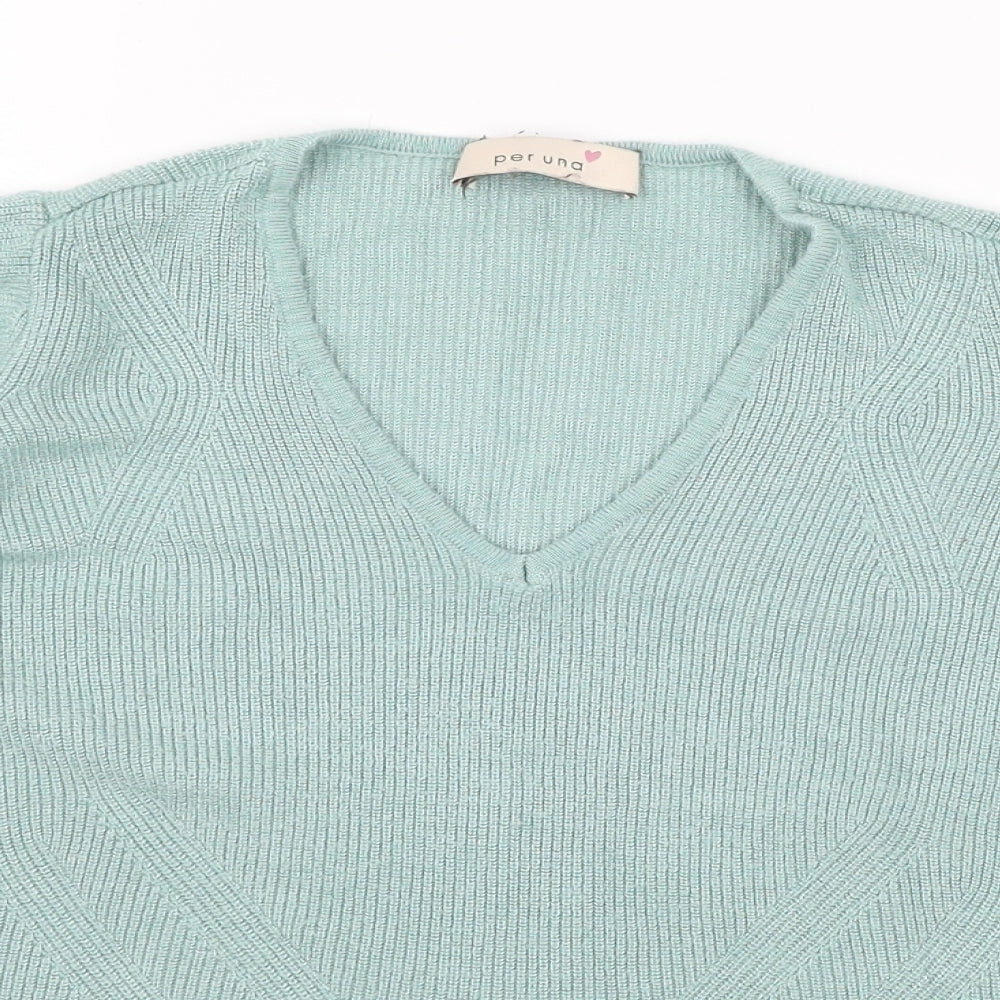 Per Una Womens Green  Knit Basic T-Shirt Size 10