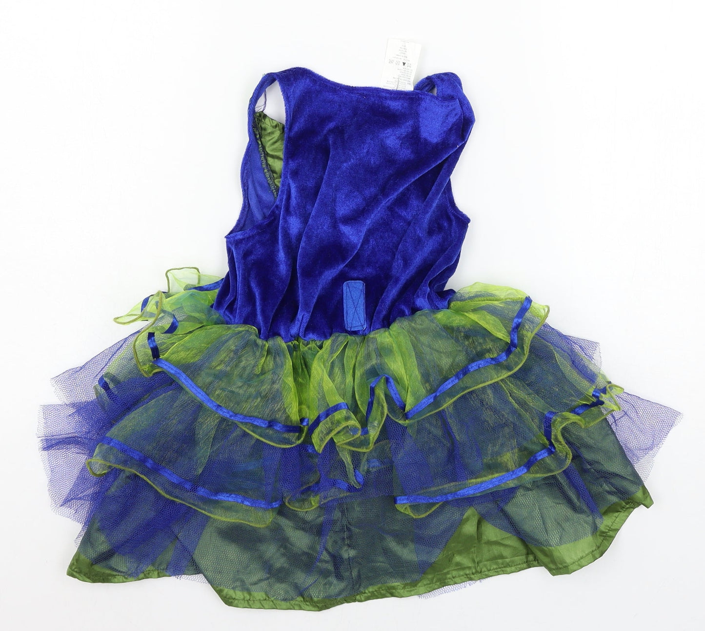 Preworn Girls Blue  Velvet Ball Gown  Size S  - princess fancy dress
