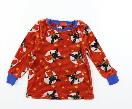 George Boys Red Striped Velour Cami Pyjama Top Size 18-24 Months  - Rabbits