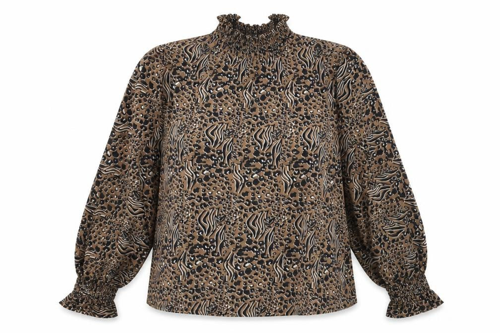 Boohoo Womens Multicoloured Animal Print  Basic Blouse Size 10