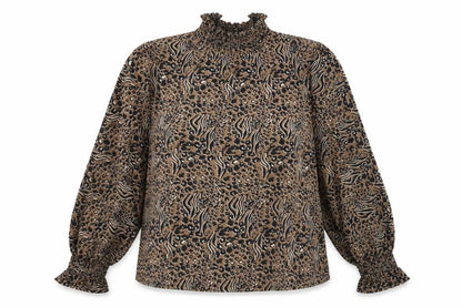 Boohoo Womens Multicoloured Animal Print  Basic Blouse Size 10