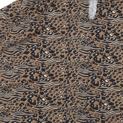 Boohoo Womens Multicoloured Animal Print  Basic Blouse Size 10