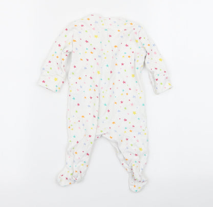 Back view of Next girls’ white solid babydoll one piece, size 0-3, months