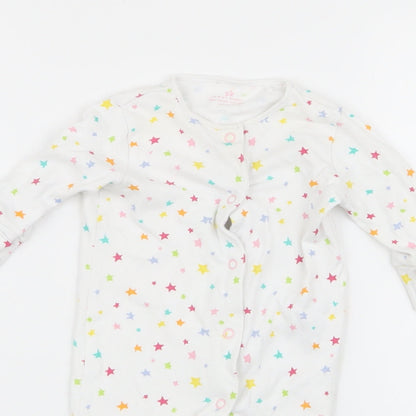 Close-up detail of Next girls’ white solid babydoll one piece, size 0-3, months