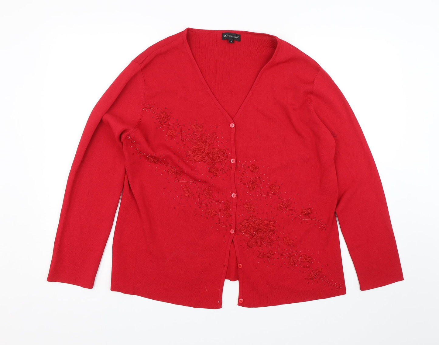 Sky deisgn Womens Red   Cardigan Jumper Size 4