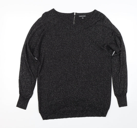Warehouse Womens Black   Pullover Jumper Size 8