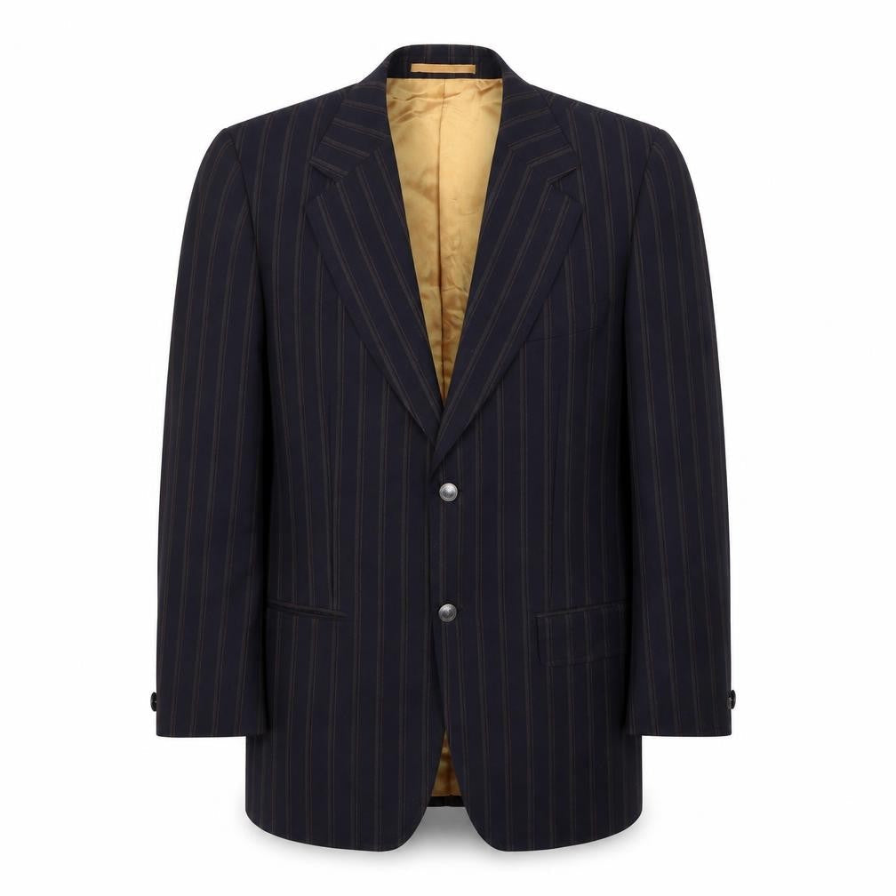 Carnaby Classics Mens Black Striped  Jacket Suit Size 40