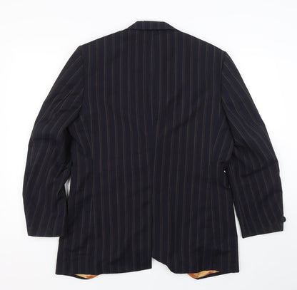 Carnaby Classics Mens Black Striped  Jacket Suit Size 40