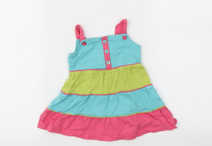 Additional front view of Tu girls’ multicoloured striped fit & flare, size 3-6, months