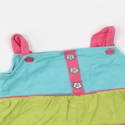 Close-up detail of Tu girls’ multicoloured striped fit & flare, size 3-6, months