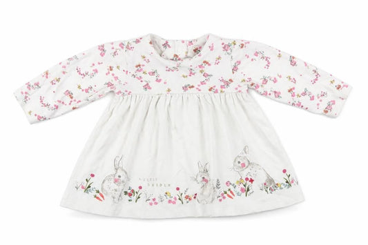 Front view of M girls’ multicoloured floral fit & flare, size 3-6, months
