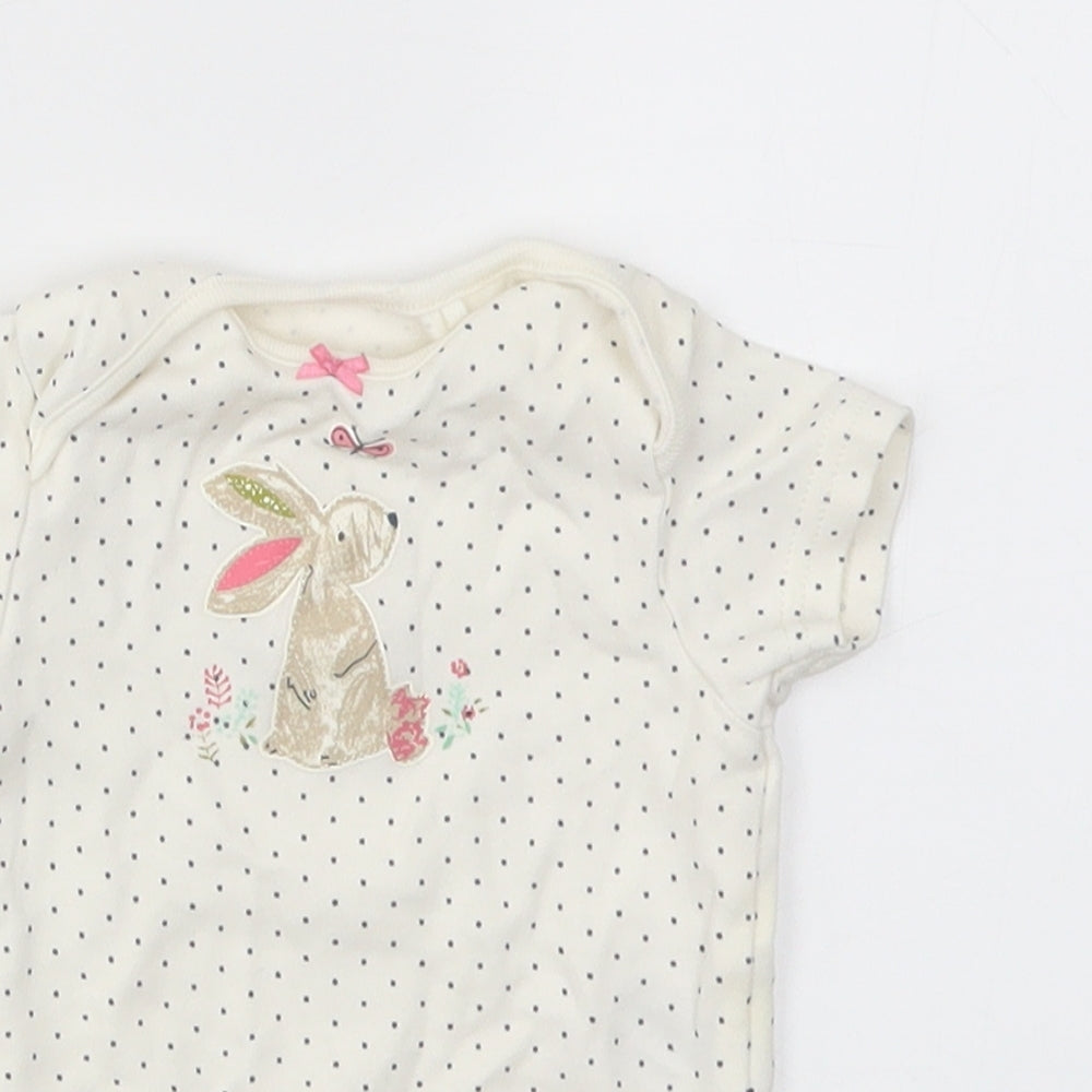 NEXT Girls Ivory Animal Print  Babygrow One-Piece Size 0-3 Months