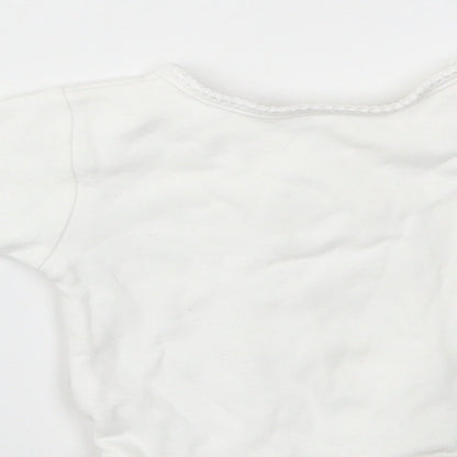 Brand and care label for BABY MAC girls’ white houndstooth cardigan jumper one size