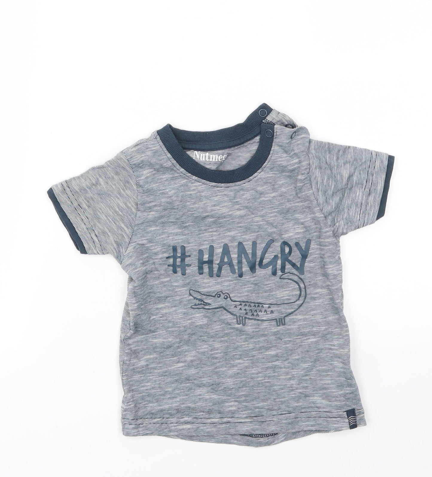 Nutmeg Boys Blue Houndstooth  Basic T-Shirt Size 2-3 Years