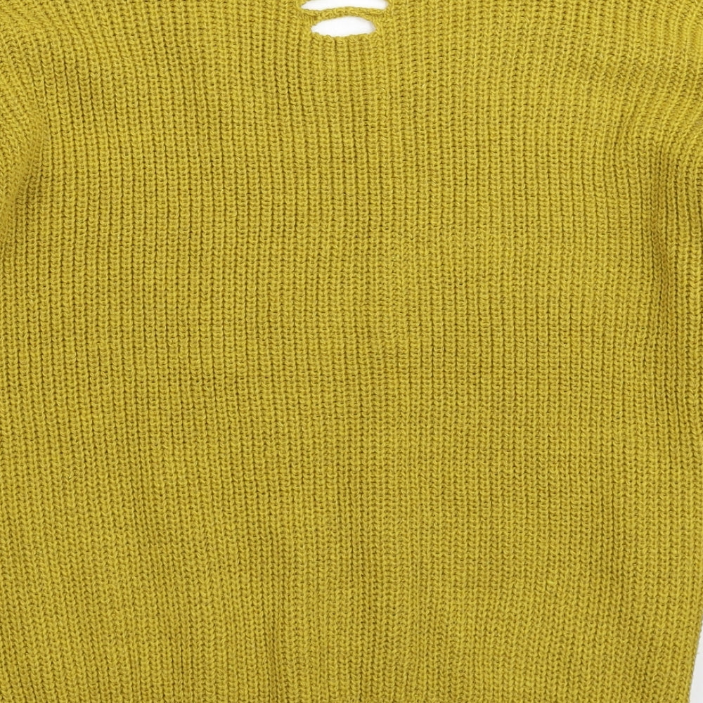 Cameo Womens Yellow  Knit Pullover Jumper Size 16
